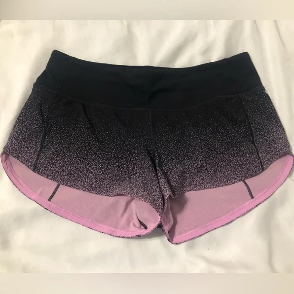 Lululemon Athletica Gradient Black and Pink Athletic Shorts - Picture 1 of 3